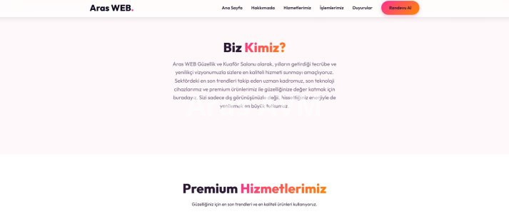 Hazır Güzellik Salonu Scripti | Online Randevu & Yönetim Paneli