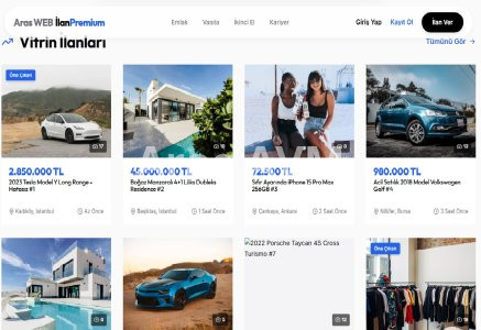 Profesyonel Aras WEB İlanPremium - Emlak, Vasıta ve İkinci El Seri İlan Sitesi - Aras AVM