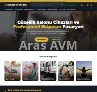 profesyonel eticarek sitesi güzellik salonlarına özel - Aras AVM
