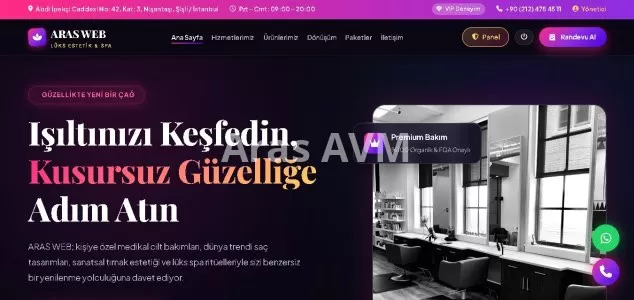 Kusursuz Güzellik & Bakım Merkezi | Saç Tasarımı, Cilt Bakımı ve Online Randevu - Aras AVM